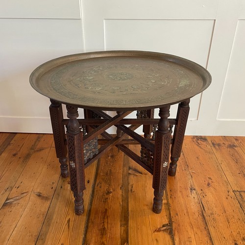 Brass tray top table - brass,