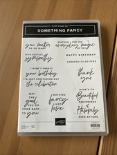 Stampin' Up! Something Fancy Cling Stamp Set - 10 Sentiment Stamps