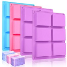 6-Grid Silicone Rectangular Soap Mold Homemade Diy Cake Mold Making Mold Crafts*