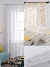 Voile Curtain Gold Silver Foil