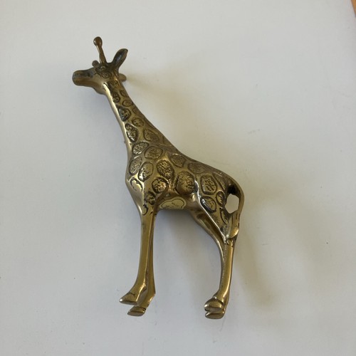 Brass giraffe sculpture - brass,