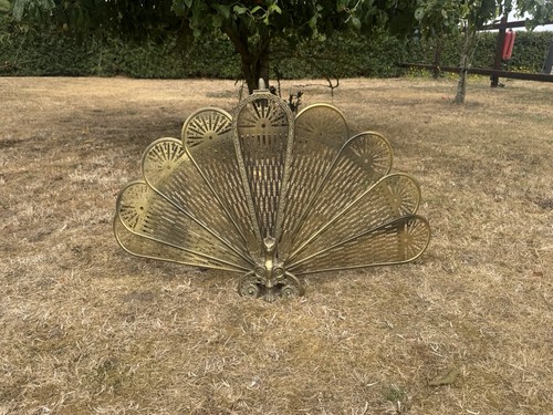 Antique brass peacock fire - antique,