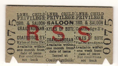 Railway ticket lner 3rd - railway,