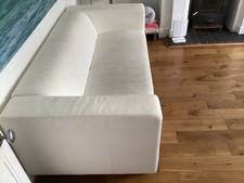 IKEA White Leather 3-Seater