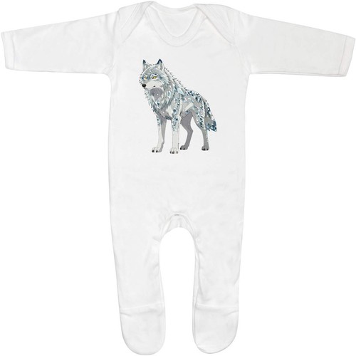 Crystal wolf baby romper - 'crystal,