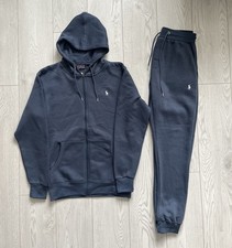 Ralph Lauren Navy Blue Polo Double Knit Tracksuit Size Medium