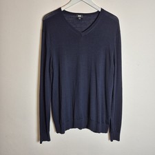 Uniqlo L Navy Fine Knit 100%