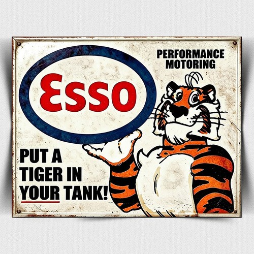 Esso oil sign - metal, wall