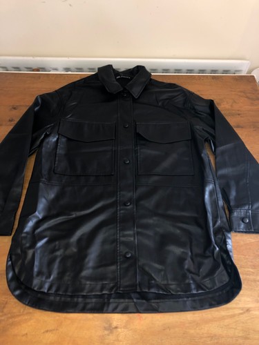 Zara black faux leather shirt - zara,