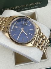 ROLEX  18K 36MM FULL GOLD DAYDATE  BOX AND PAPERS