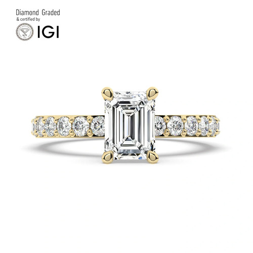 Emerald diamond engagement - diamond,