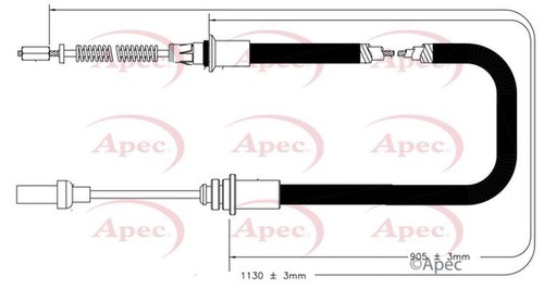 Apec parking brake cable rear - parking,