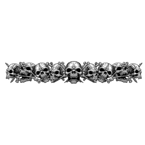 Skull necklace sticker - sticker, xl