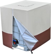 IBC Tote Cover 600D 275 Gallon Water Tank Protective Cover Beige&Brown with Zipp