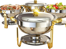 Chafing Dishes for Buffet 4 Pack, 6QT [Worry-Free Assemble] Food Warmers for Par