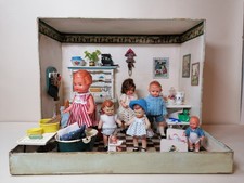 Vintage 1950s Style Roombox with Furniture and Dolls