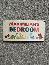 Personalised Wooden Kid's Room Sign Door Name Space Theme Plaque Gift Room Plate
