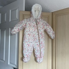 New Babygirls Fleece Lined Snow Suit Age 3/6 Months By Nutmeg