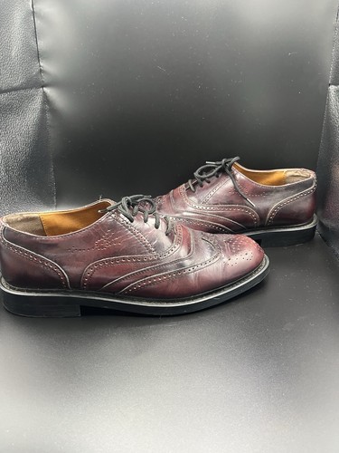 Burgundy leather brogues - brogues, by