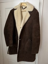 Shearling Sheep Skin Mens Coat Size Large (40) Vintage Authentic