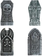 Halloween Foam Graveyard Tombstones (4 Pack), RIP Gravestone Graveyard Haunted