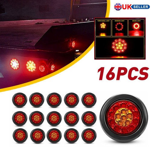 Round red amber - 8x,
