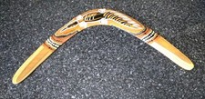 Handpainted Authentic Australian Boomerang Folk Art Signed