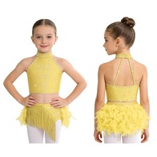Kids Girls Halter Latin Dance