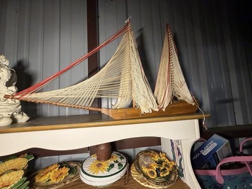 Antique wooden pond yacht - wooden,