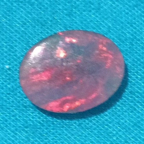 Polished black red - red, opal