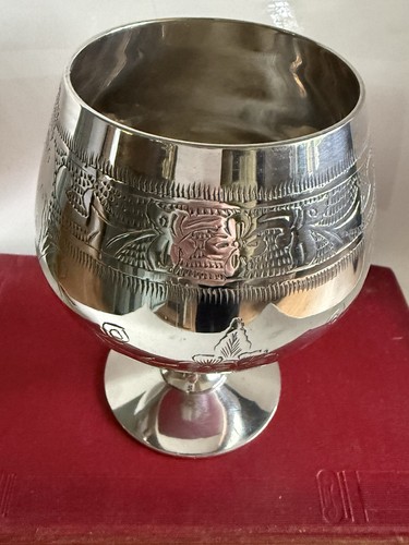 Antique etched silver plate - etched,