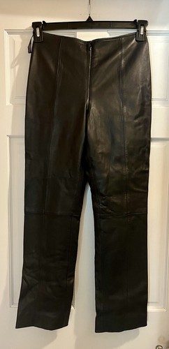 Black leather pants vacco - black,