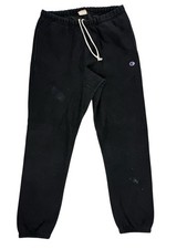 Champion BlackRetro Reverse Weave Warm Up Tracksuit Bottoms Joggers Medium
