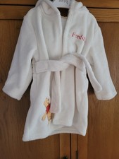 Personalised Freddie Fluffy Winnie The Pooh Dressing Gown My 1st Years 6 - 12 M