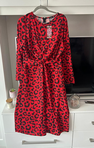 Boohoo red black leopard - boohoo, red/black