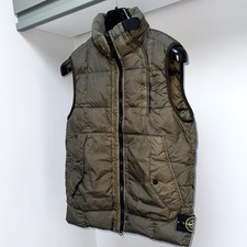 STONE ISALND Garment Dyed Crinkle Reps NY Down Badge Gilet/Bodywarmer Small