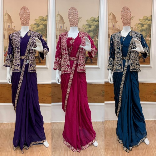 Designer rangoli silk ready - silk, to