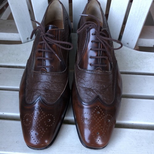 Mens stemar brown brogue shoes - mens,
