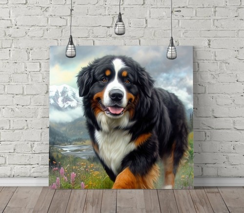 Cute bernese mountain dog - mountain,