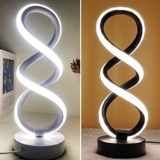 LED Spiral Bedside Table Lamp Dimmable Modern Nightstand Desk Lamp Touch Control