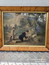 Antique Print of Snaring rabbits 19th C