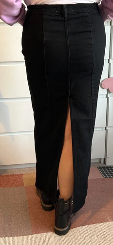 Zara black maxi skirt denim - black,