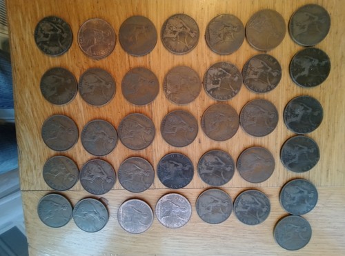 Old pennies victorian georgian - victorian,