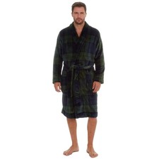 Mens Dressing Gown Luxury Bath Robe Super Soft Long Sleeve Warm Fleece Housecoat