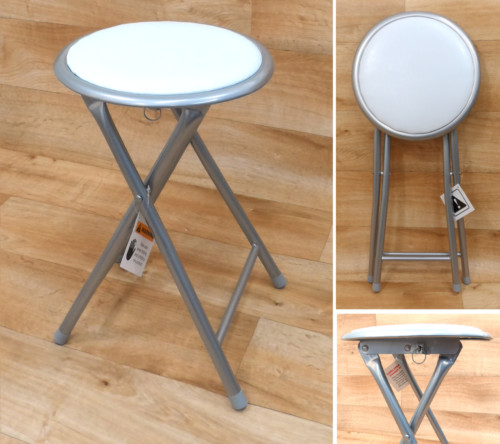 Compact folding padded stool - folding,