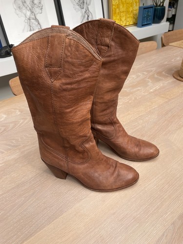 Vintage jigsaw tan - tan, leather