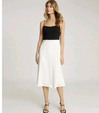 Reiss Isabella Colourblock Midi Dress, Ivory/Black- Size 10