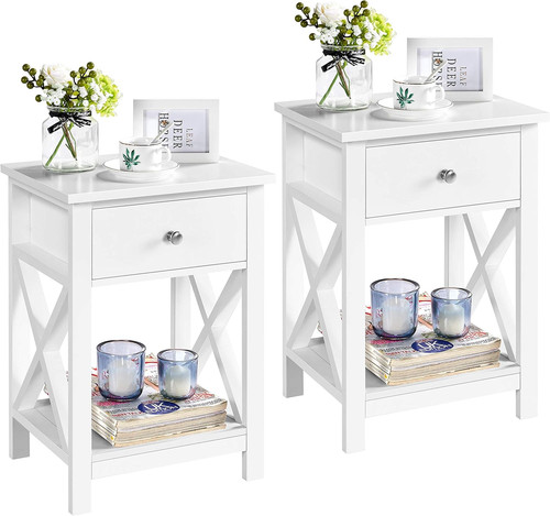 Yaheetech 2pcs bedside - bedside, table