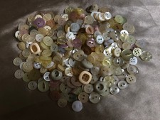 VINTAGE Cream Pastel Buttons Assorted Mid Century Collection Joblot Bundle #12