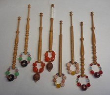 Vintage lace making bobbins, used but good condition, mixed materials.